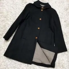 極美品✨IENA ロングコート カシミヤ混 Aライン ブラック