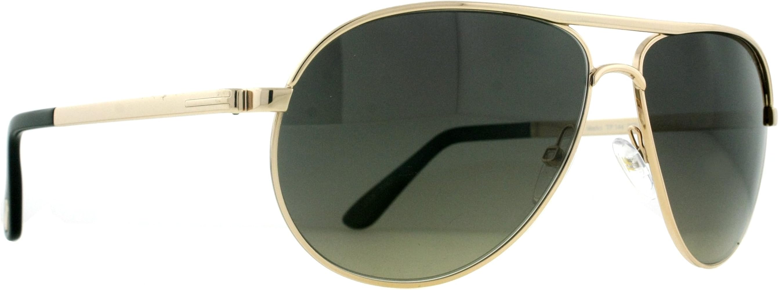 Tom Ford 0144 28D Silver 0144s Aviator Sunglasses Polarised Lens Category 3, Shiny Rose Gold, 58-13-140