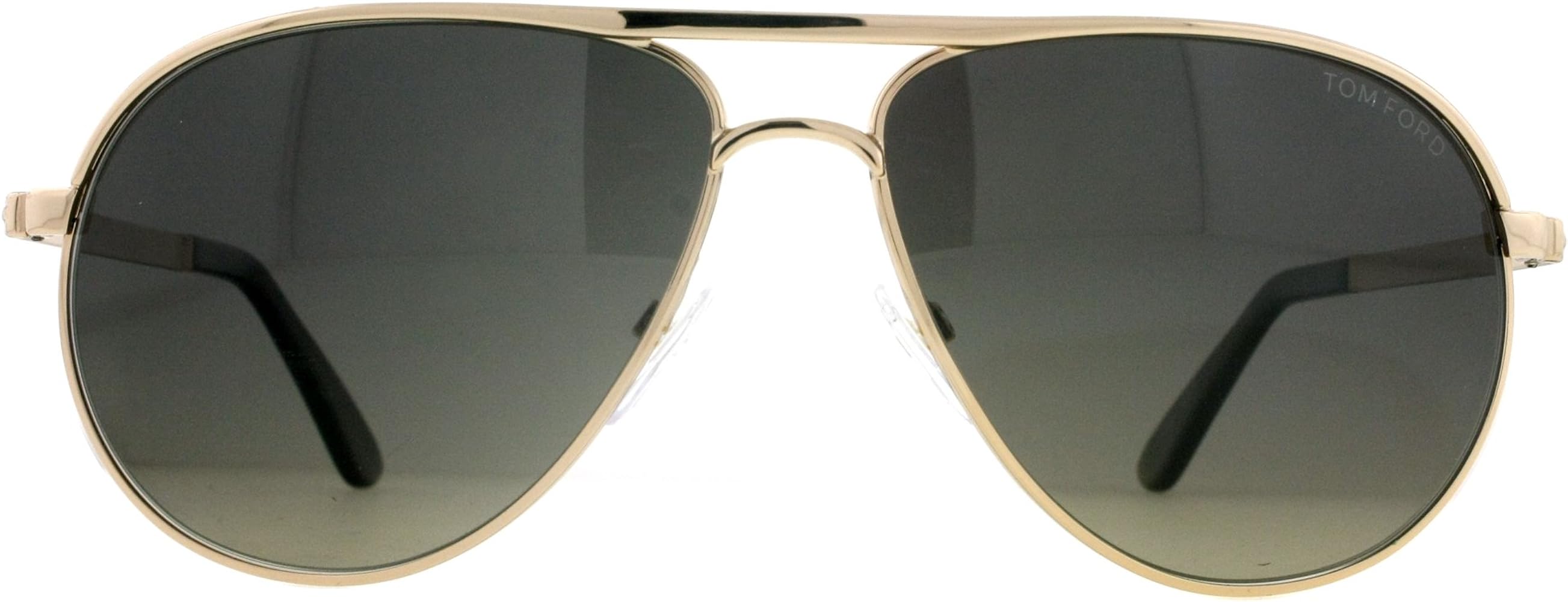 Tom Ford 0144 28D Silver 0144s Aviator Sunglasses Polarised Lens Category 3, Shiny Rose Gold, 58-13-140