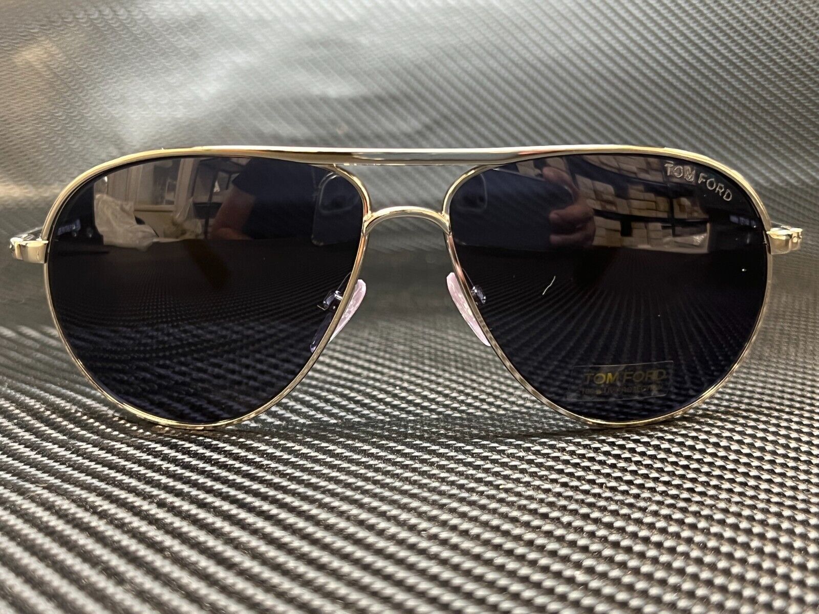 TOM FORD Marko FT0144 18V Shiny Rhodium Blue Aviator 58 mm Men's Sunglasses