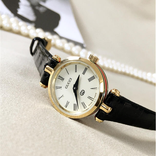 美品✨電池交換、ベルト交換、クリーニング済み!GUCCI グッチ 時計 シェリー