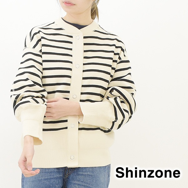 定番の中古商品 shinzone ボーダーケープリンカーディガン